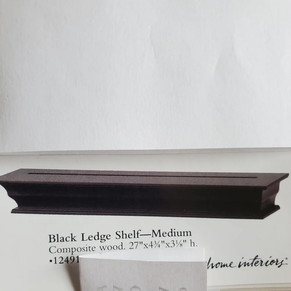 Home Interiors Black Ledge Shelf New 4.75